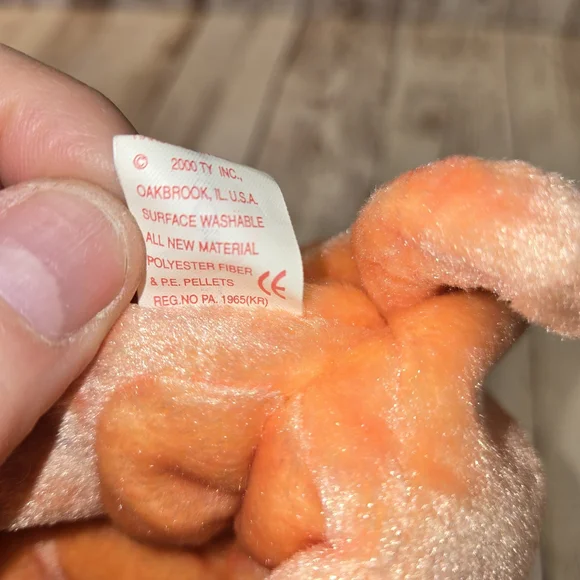 Ty Zodiac Pig Plush Toy - Orange with Gold and Pink - Picture 8 of 12